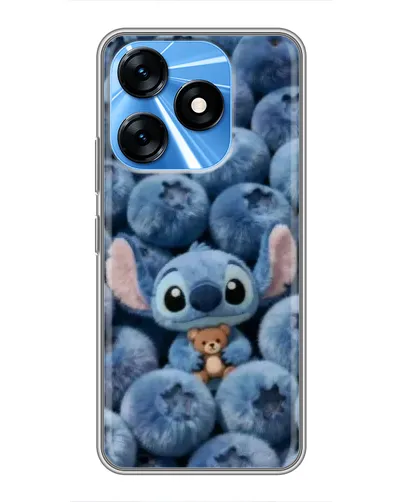 Чехол для TECNO Spark 10 с картинкой «Стич и голубика»