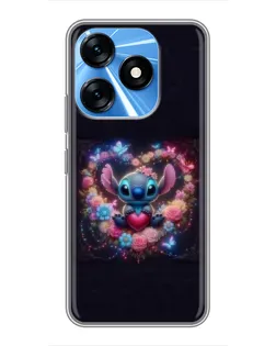 Чехол для TECNO Spark 10 с картинкой «Stitch в цветах» Чехол для TECNO Spark 10 с картинкой «Stitch в цветах»