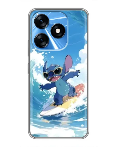 Чехол для TECNO Spark 10 с картинкой «Стич на волне»