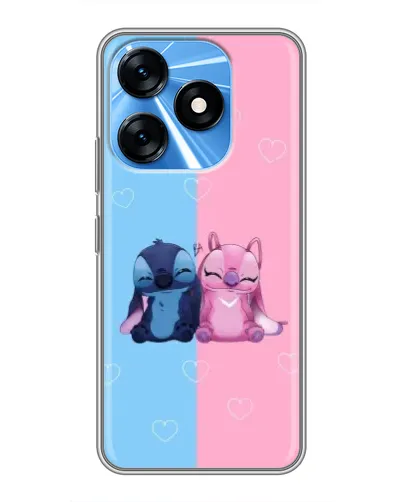 Чехол для TECNO Spark 10 с картинкой «Stitch и Angel Love»