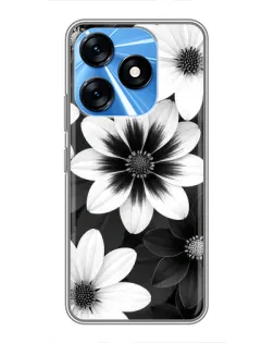 Чохол для TECNO Spark 10 з картинкою «Монохромні айстри» Чохол для TECNO Spark 10 з картинкою «Монохромні айстри»
