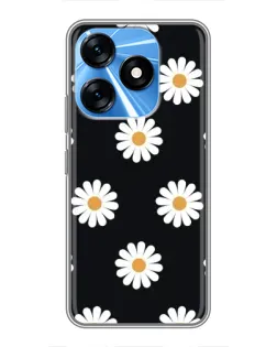 Чохол для TECNO Spark 10 з картинкою «Ромашки на чорному» Чохол для TECNO Spark 10 з картинкою «Ромашки на чорному»