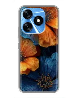 Чохол для TECNO Spark 10 з картинкою «Яскрава синьо-помаранчева флора» Чохол для TECNO Spark 10 з картинкою «Яскрава синьо-помаранчева флора»