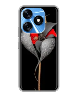 Чохол для TECNO Spark 10 з картинкою «Срібна фантазійна квітка» Чохол для TECNO Spark 10 з картинкою «Срібна фантазійна квітка»