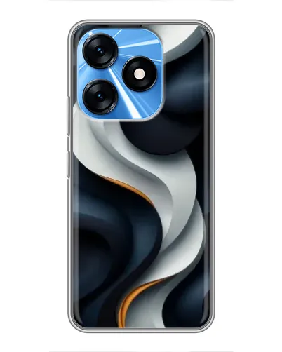 Чохол для TECNO Spark 10 з картинкою «Об'ємні чорно-білі стрічки» Чохол для TECNO Spark 10 з картинкою «Об'ємні чорно-білі стрічки»