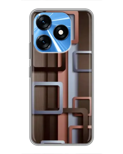 Чохол для TECNO Spark 10 з картинкою «Коричневі об'ємні квадрати» Чохол для TECNO Spark 10 з картинкою «Коричневі об'ємні квадрати»