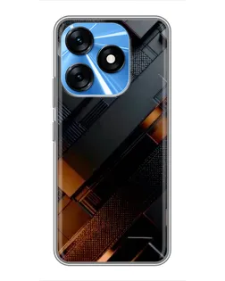Чехол для TECNO Spark 10 с картинкой «Черные геометрические блоки» Чехол для TECNO Spark 10 с картинкой «Черные геометрические блоки»