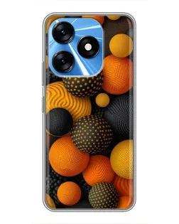 Чехол для TECNO Spark 10 с картинкой «Объемные оранжевые сферы» Чехол для TECNO Spark 10 с картинкой «Объемные оранжевые сферы»