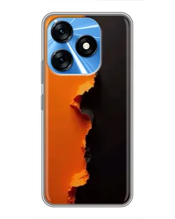 Чехол для TECNO Spark 10 с картинкой «Оранжевый разлом» Чехол для TECNO Spark 10 с картинкой «Оранжевый разлом»