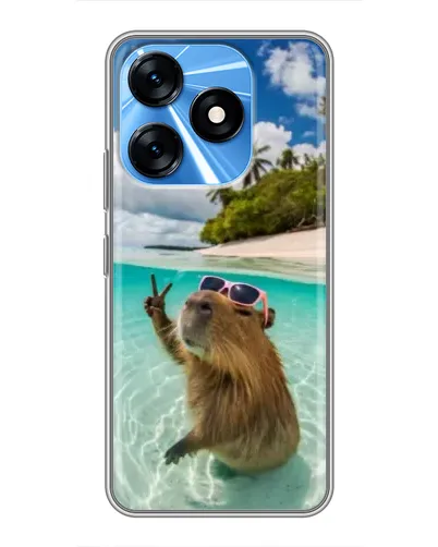 Чехол для TECNO Spark 10 с картинкой «Капибара на море» Чехол для TECNO Spark 10 с картинкой «Капибара на море»