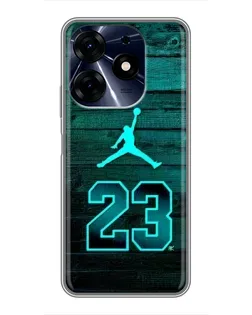 Чехол для TECNO Spark 10c с картинкой «Jordan Cyan 23»