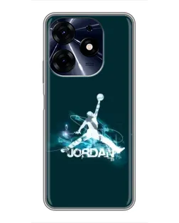 Чехол для TECNO Spark 10c с картинкой «Jordan Blue Fire»