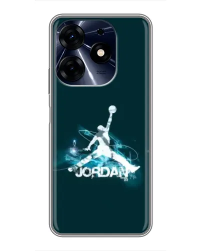 Чехол для TECNO Spark 10c с картинкой «Jordan Blue Fire»
