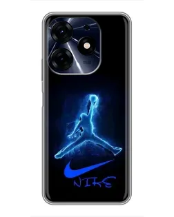 Чехол для TECNO Spark 10c с картинкой «Jordan Neon Blue»