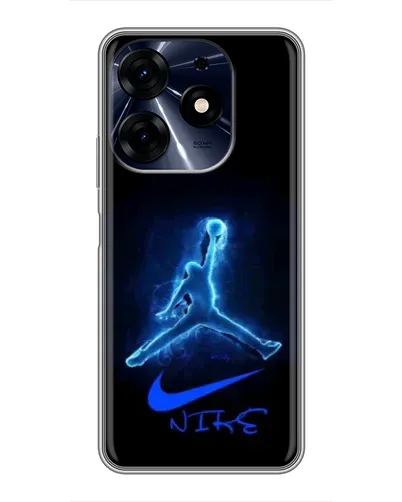 Чехол для TECNO Spark 10c с картинкой «Jordan Neon Blue»