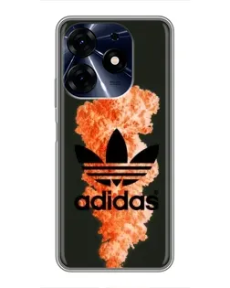 Чехол для TECNO Spark 10c с картинкой «Оранжевый дым Adidas»