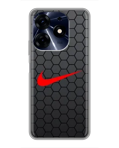 Чехол для TECNO Spark 10c с картинкой «Nike — карбоновая сетка»