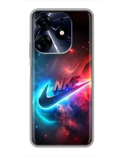 Чехол для TECNO Spark 10c с картинкой «Огненный логотип Nike»
