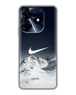 Чехол для TECNO Spark 10c с картинкой «Nike — зимние горы»