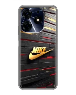 Чехол для TECNO Spark 10c с картинкой «Золотой Nike на металле»