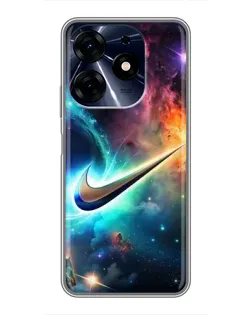 Чехол для TECNO Spark 10c с картинкой «Космический Nike Swoosh»