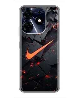 Чехол для TECNO Spark 10c с картинкой «Nike — эффект разломов»