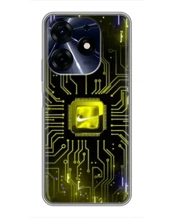 Чехол для TECNO Spark 10c с картинкой «Nike — золотая искра»
