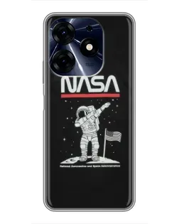 Чехол для TECNO Spark 10c с картинкой «NASA — шагаем по Луне» Чехол для TECNO Spark 10c с картинкой «NASA — шагаем по Луне»