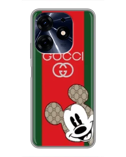 Чехол для TECNO Spark 10c с картинкой «Gucci — полосы и Микки»