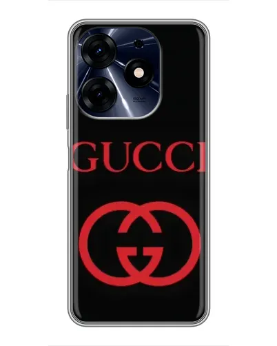 Чехол для TECNO Spark 10c с картинкой «Gucci — красный логотип»
