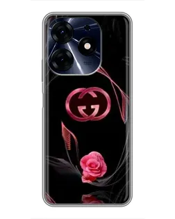 Чехол для TECNO Spark 10c с картинкой «Gucci — неоновая роза»