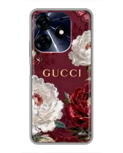 Чехол для TECNO Spark 10c с картинкой «Gucci — бордовые розы»