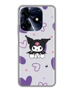 Чехол для TECNO Spark 10c с картинкой «Kuromi и лавандовые сердца»