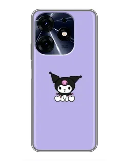Чехол для TECNO Spark 10c с картинкой «Kuromi — фиолетовый минимализм»