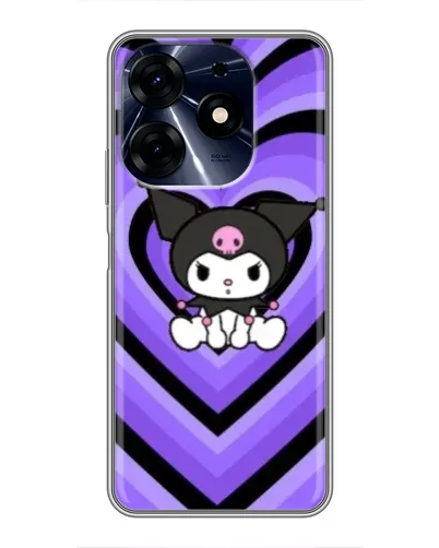 Чехол для TECNO Spark 10c с картинкой «Kuromi и фиолетовые сердца»