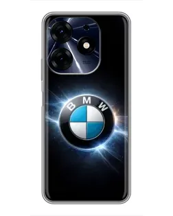 Чехол для TECNO Spark 10c с картинкой «BMW — неоновое сияние»