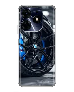 Чехол для TECNO Spark 10c с картинкой «Колесо BMW вблизи»