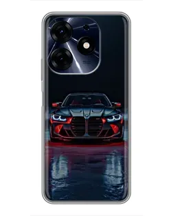 Чехол для TECNO Spark 10c с картинкой «BMW на мокрой дороге»