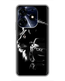 Чехол для TECNO Spark 10c с картинкой «BMW и лев»