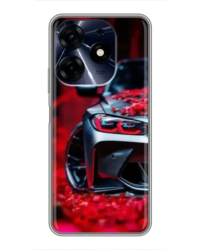 Чехол для TECNO Spark 10c с картинкой «Спортивная BMW и цветы» Чехол для TECNO Spark 10c с картинкой «Спортивная BMW и цветы»