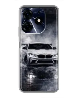 Чехол для TECNO Spark 10c с картинкой «BMW сквозь туман»