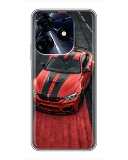 Чехол для TECNO Spark 10c с картинкой «BMW на красной дорожке»