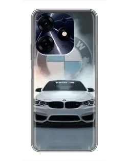 Чехол для TECNO Spark 10c с картинкой «BMW в белом дыму»