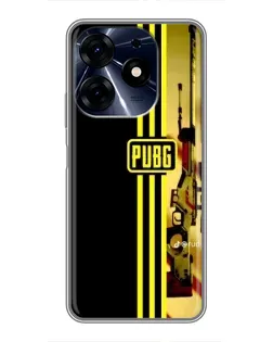 Чехол для TECNO Spark 10c с картинкой «PUBG — камуфляжный шлем»