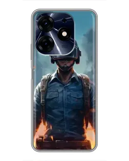 Чехол для TECNO Spark 10c с картинкой «PUBG — реалистичный герой»