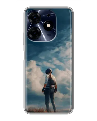 Чехол для TECNO Spark 10c с картинкой «Герой PUBG на скале»