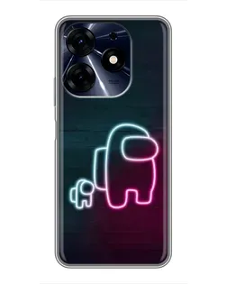 Чехол для TECNO Spark 10c с картинкой «Among Us неон-арт»
