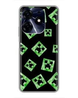 Чохол для TECNO Spark 10c з картинкою «Паттерн з кріперами» Чохол для TECNO Spark 10c з картинкою «Паттерн з кріперами»