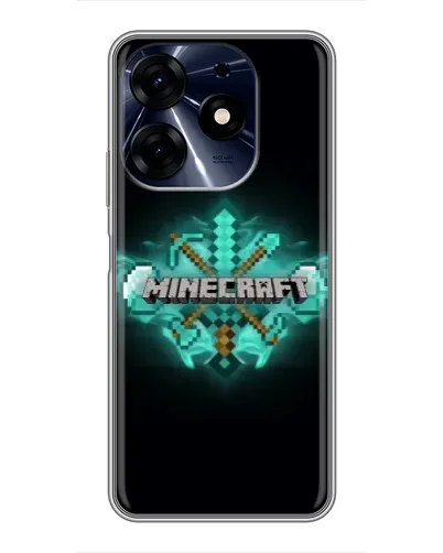 Чехол для TECNO Spark 10c с картинкой «Minecraft Diamond лого»