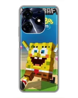 Чохол для TECNO Spark 10c з картинкою «Губка Боб Minecraft» Чохол для TECNO Spark 10c з картинкою «Губка Боб Minecraft»